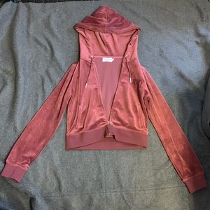 Maroon Juicy Couture Zip-Up Hoodie - Small